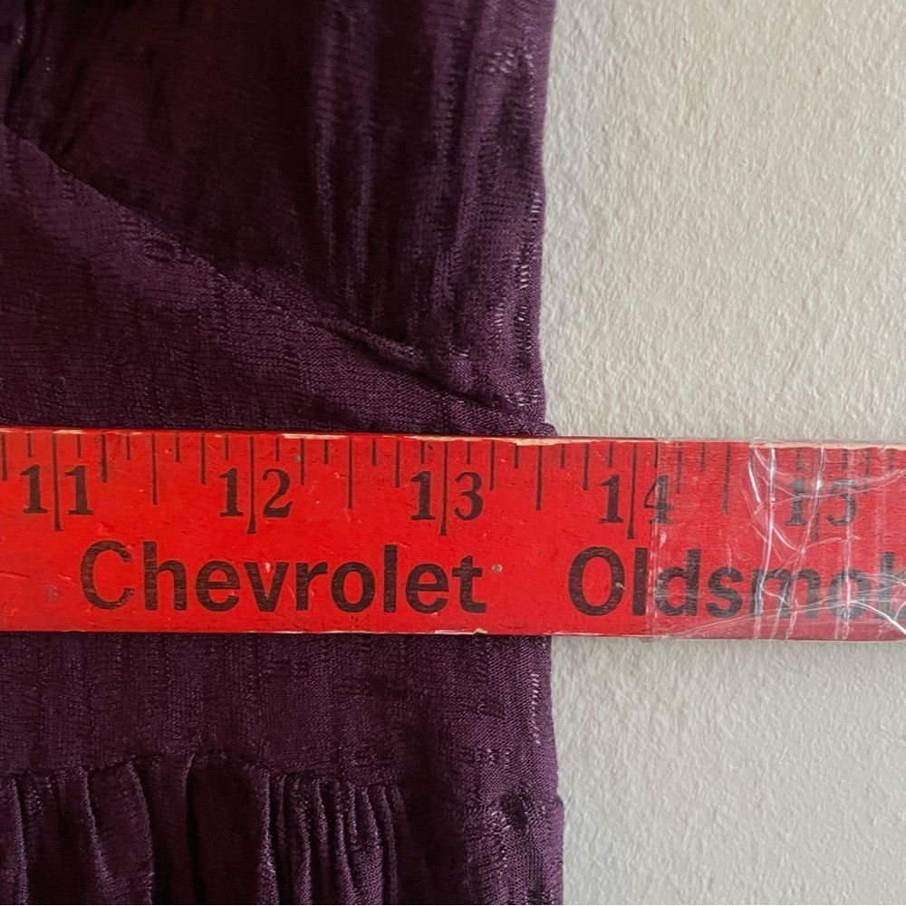 French Connection Plum Textured Drop Waist Sleeveless Dress - Size 6 Like New - Picture 15 of 16